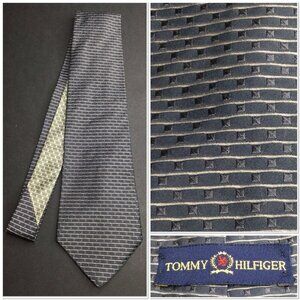 Tommy Hilfiger Men's Vintage Necktie Silk Textured Monochrome Gray Neutral